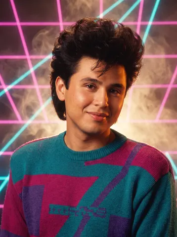 80s Laser Grid Portrait